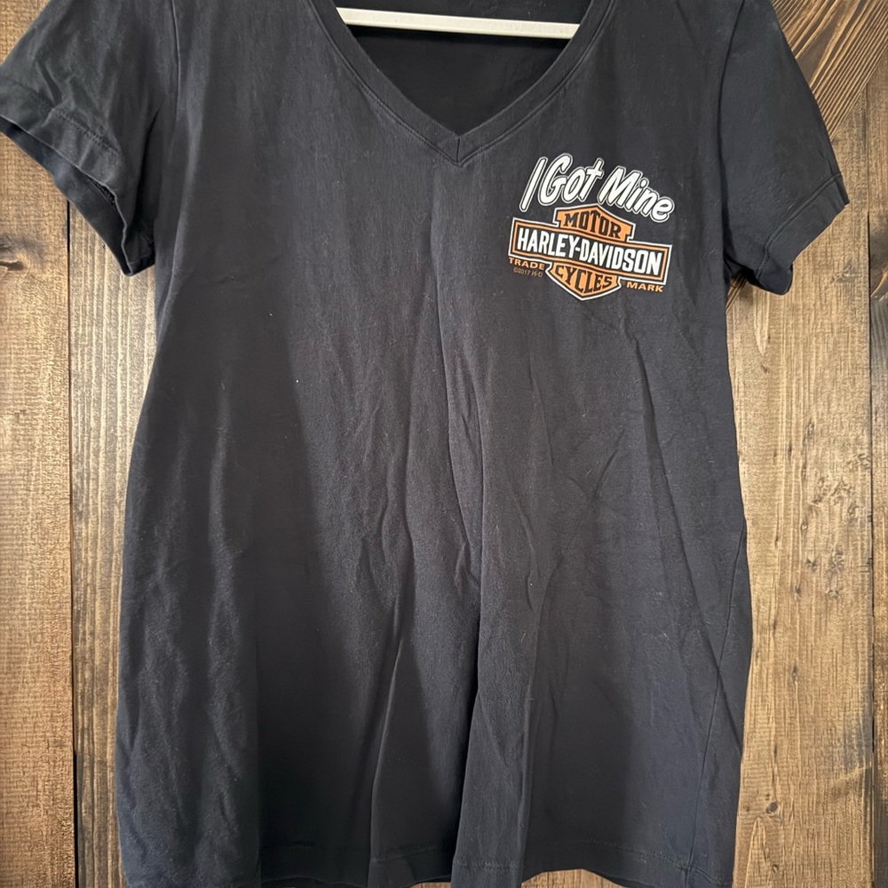 Harley-Davidson Black Women's V-Neck T-Shirt